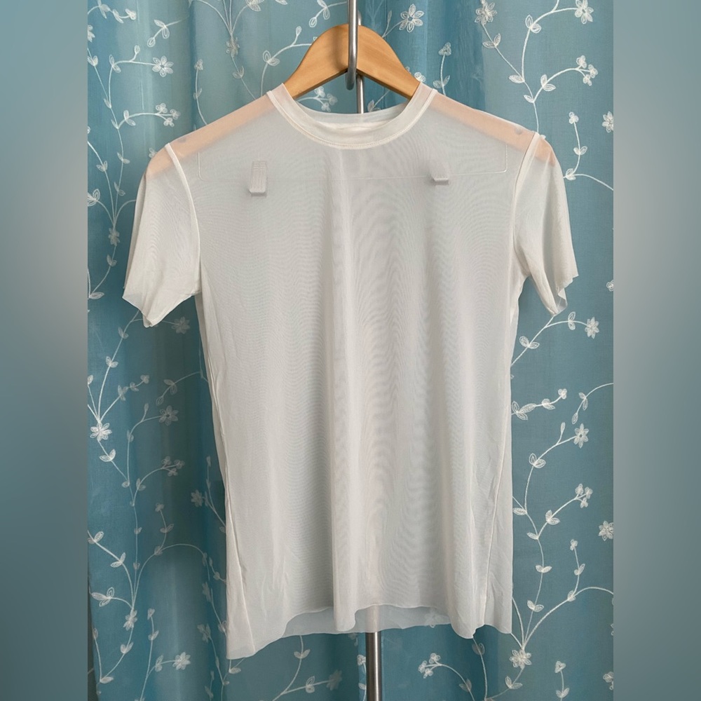 Aritzia mesh white top